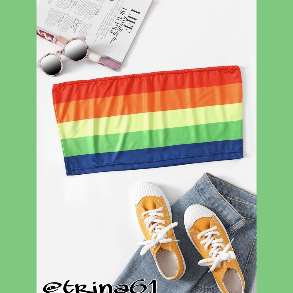 Plus size Rainbow tube top